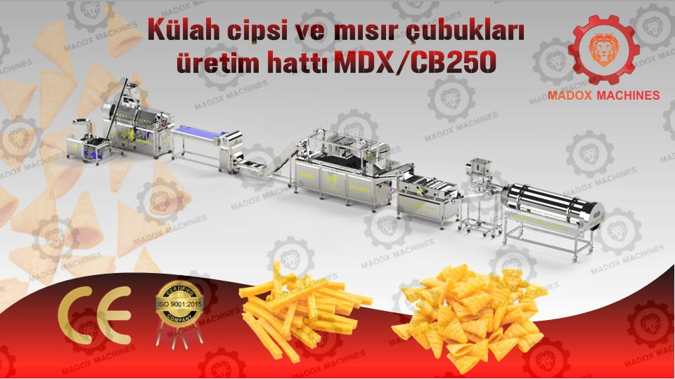 külah cipsi ve mısır çubukları üretim hattı MDXCB250